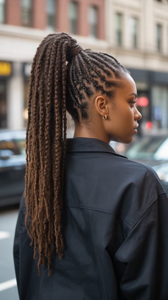 Braided Loc Ponytail