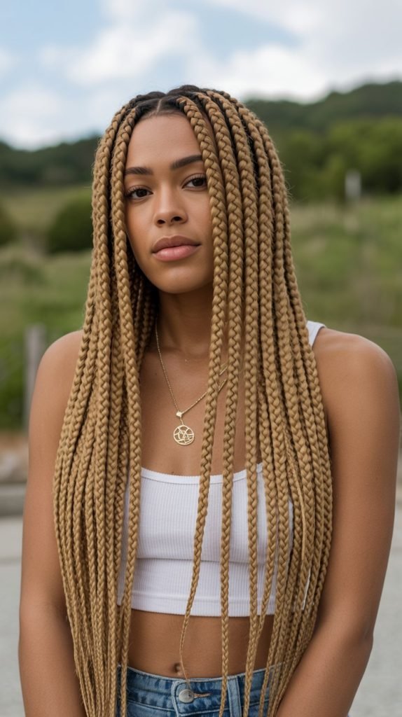 Jumbo Boho Braids with Colored Extensions