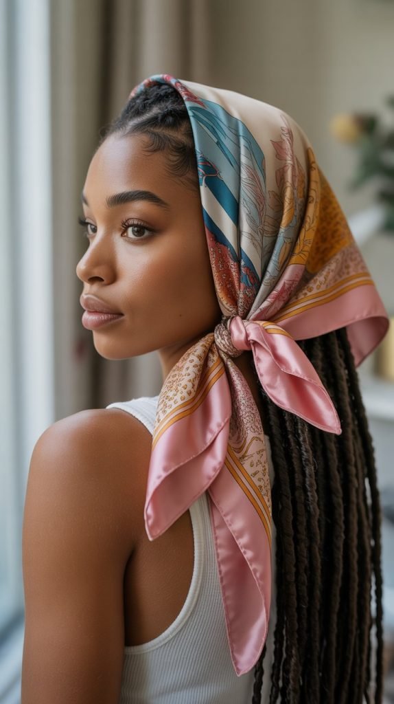 Low Ponytail with Scarf Wrap