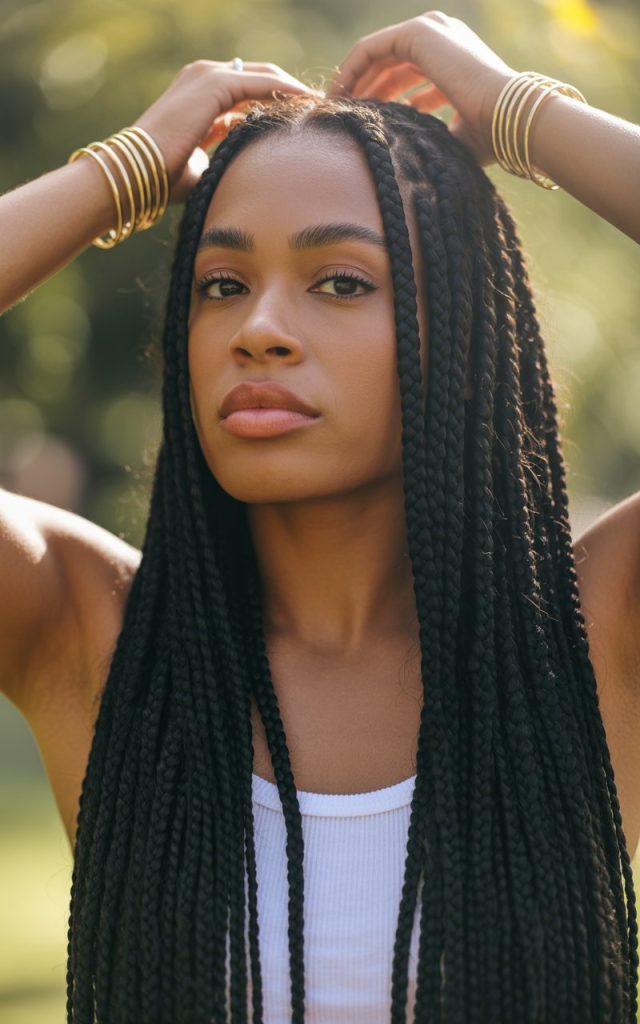 Classic Box Braids with Modern Twists
