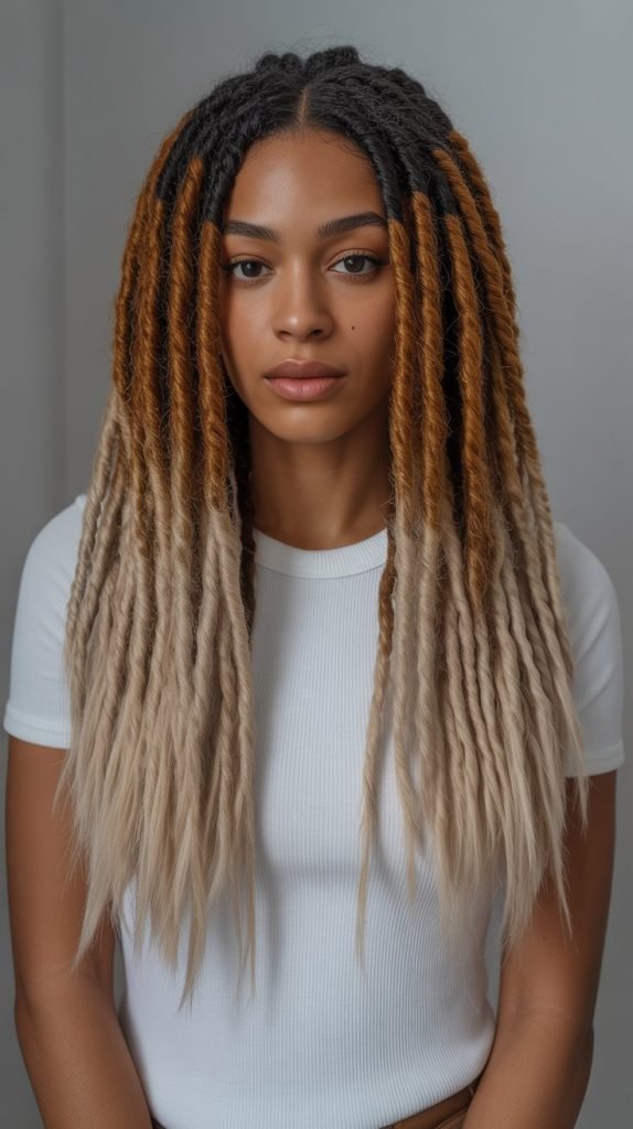 Ombré Faux Locs with Weave