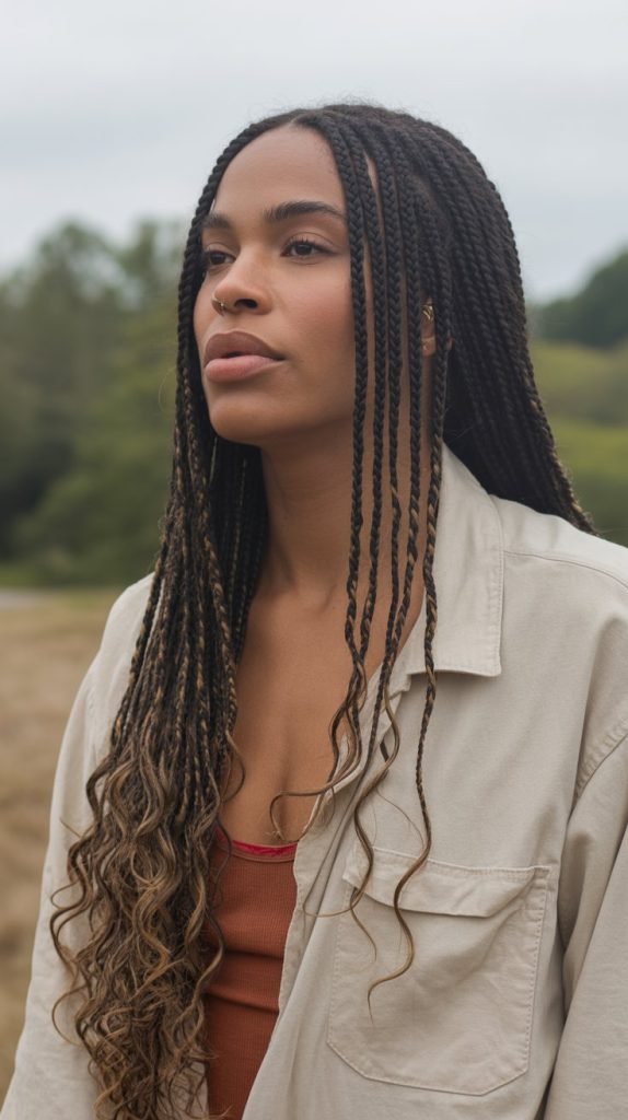 Micro Braids with Boho Styling
