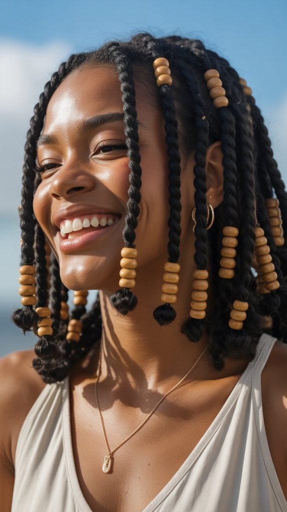 Twist Braids with Beads