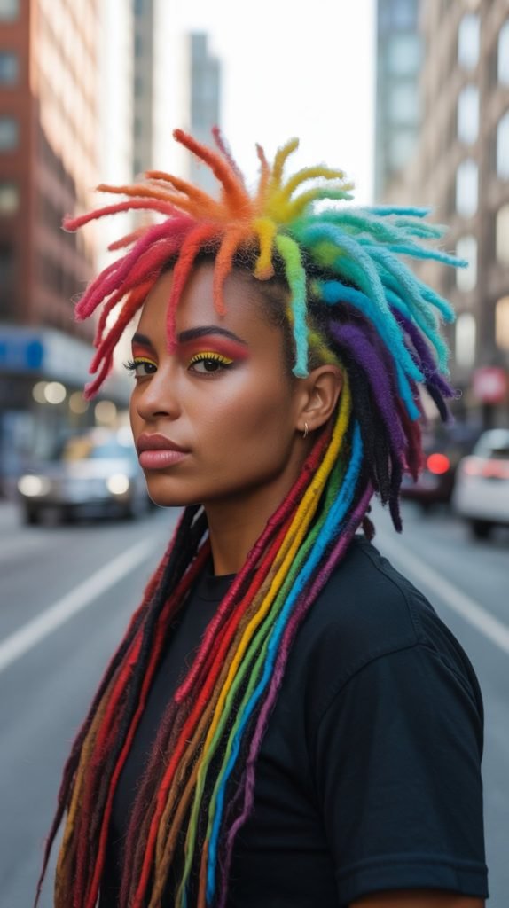  Rainbow Mohawk Dreadlocks