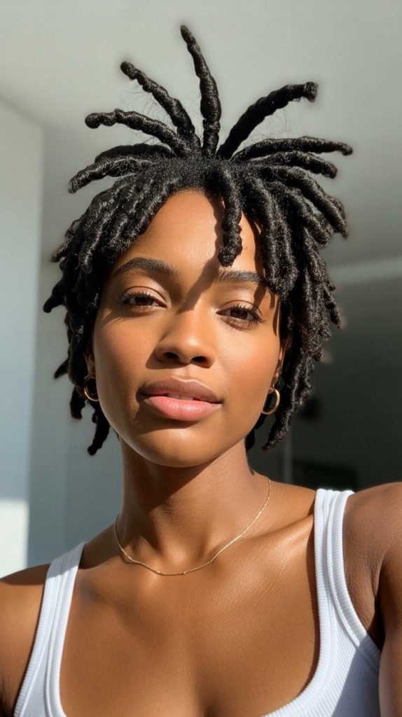 Pineapple Updo for Shorter Locs