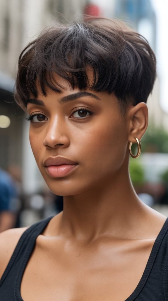 The Tapered Cut with Bangs