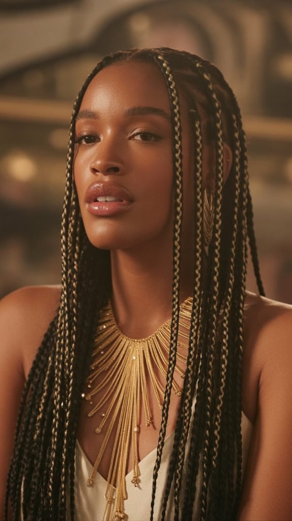 Tribal Braids with Gold Thread