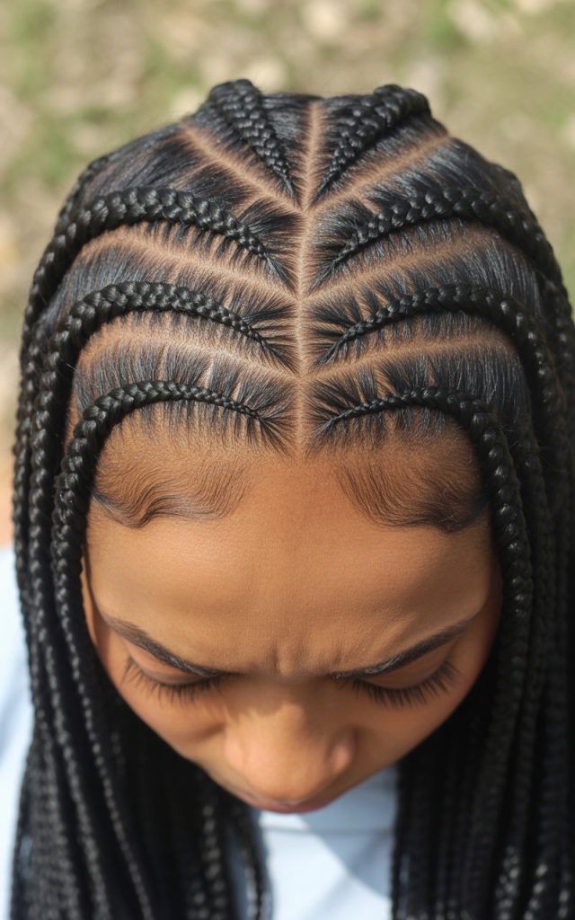 Triangle Part Box Braids
