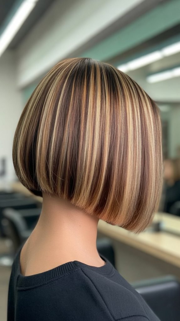 Bob Haircut with Subtle Dimension and Brown Lowlights