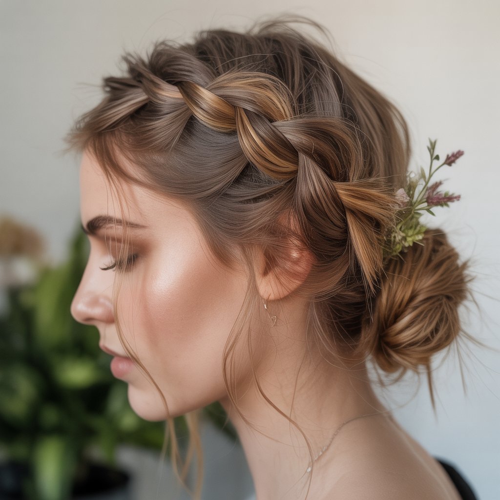  Boho Fishtail Braid Updo