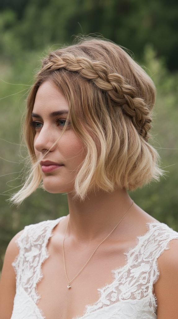  Braided Crown for Short Hair