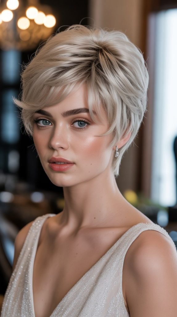 Voluminous Pixie with Sparkle Spray