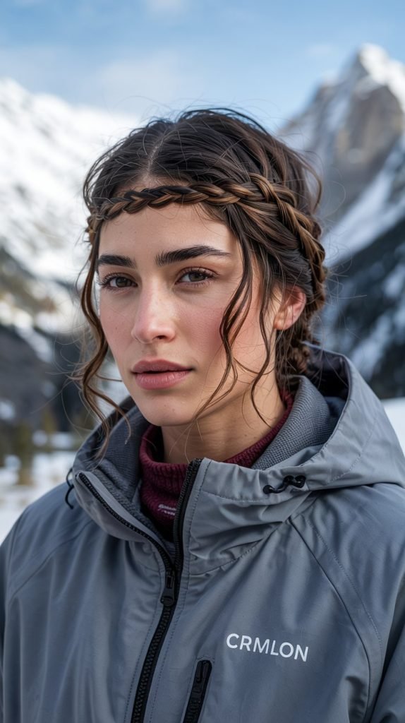 2. Dutch Braid Crown with Loose Ends