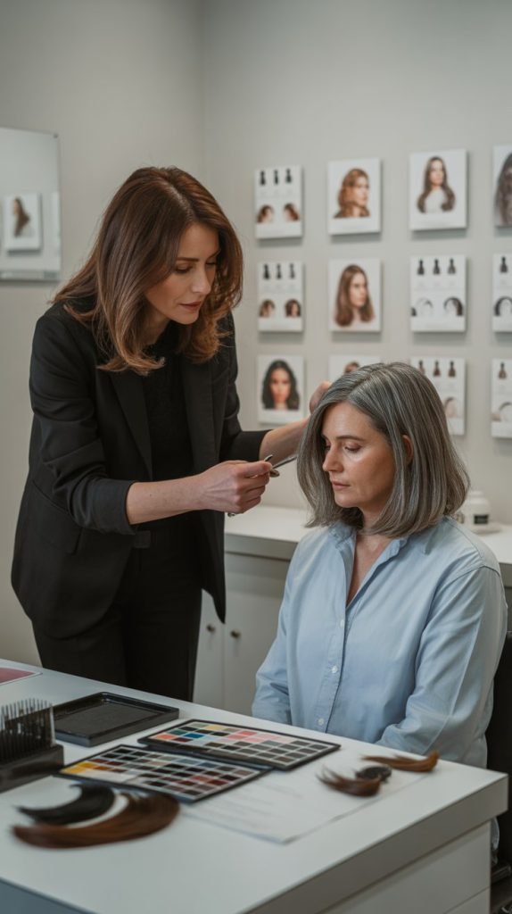 Lowlights for Gray Hair: Before and After Consultation Guide