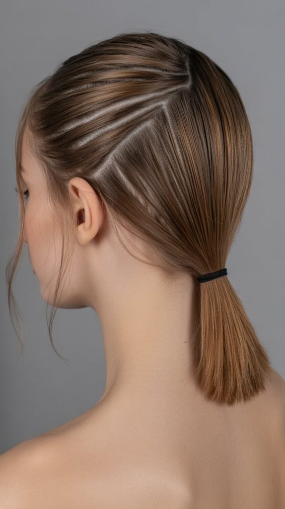 Geometric Sectioned Ponytail