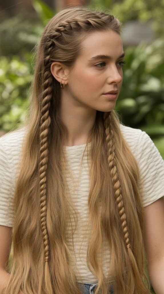 Twisted Rope Braid Half-Up