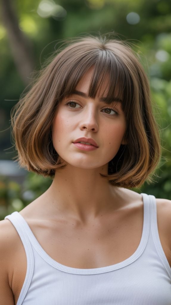 Layered Bob with Curtain Bangs