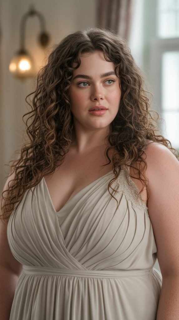 Long Curly Hair with Middle Layers