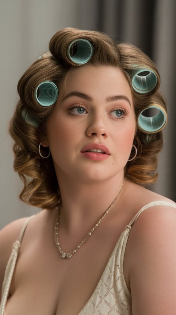 Curly Hair with Roller Set
