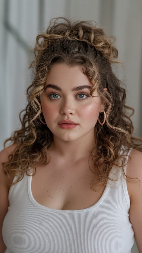 Curly Half-Up Half-Down with Height