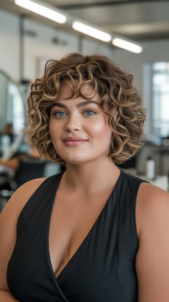 Stacked Curly Bob