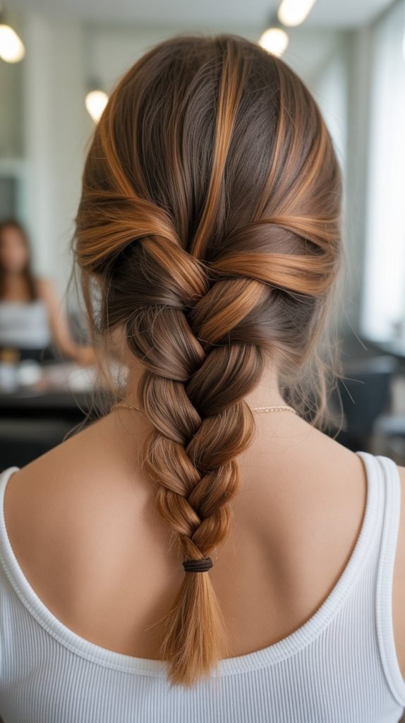 French Braid with Caramel Dimension