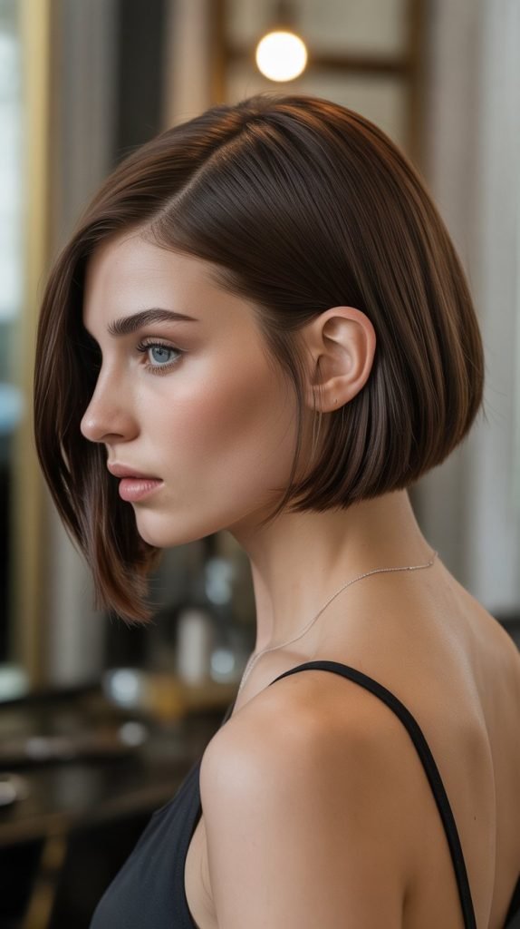Sleek Bob with Side Part