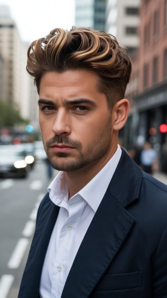 Caramel Highlights with Quiff