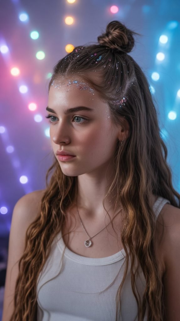 Glitter Root Half-Up