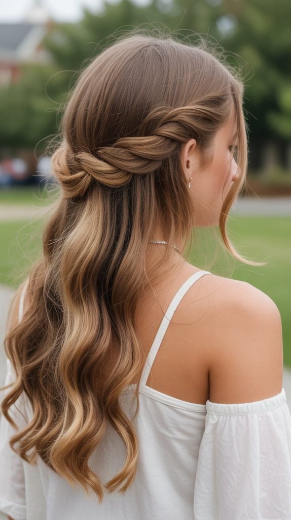 Messy Bohemian Half Updo