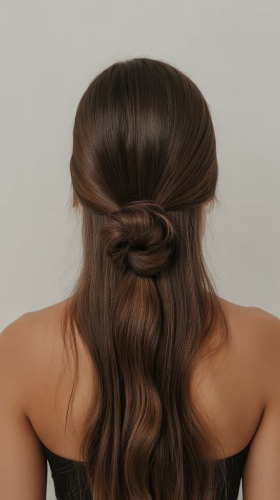 Half Up with Sleek Low Gather