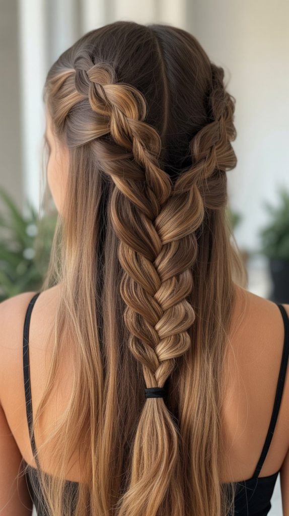 Half Up with Fishtail Braid
