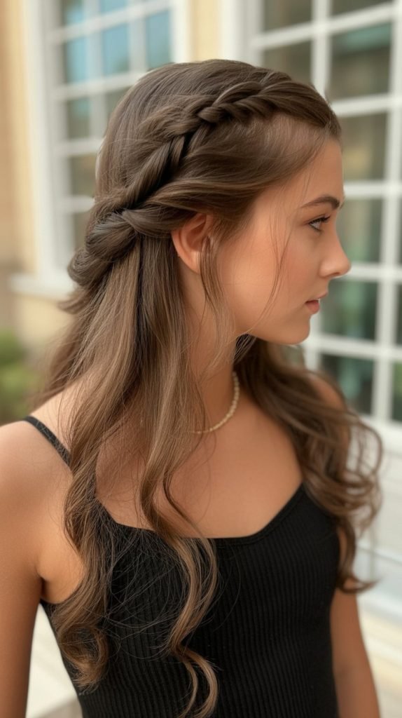 Twisted Rope Braid Half Up