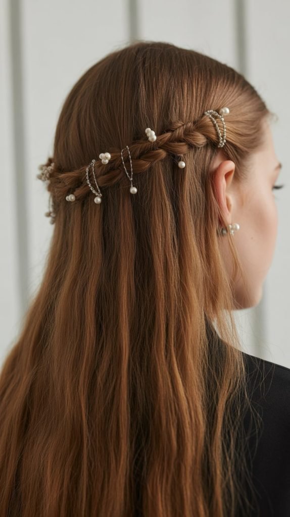  Twisted Half-Up with Jewelry Accents