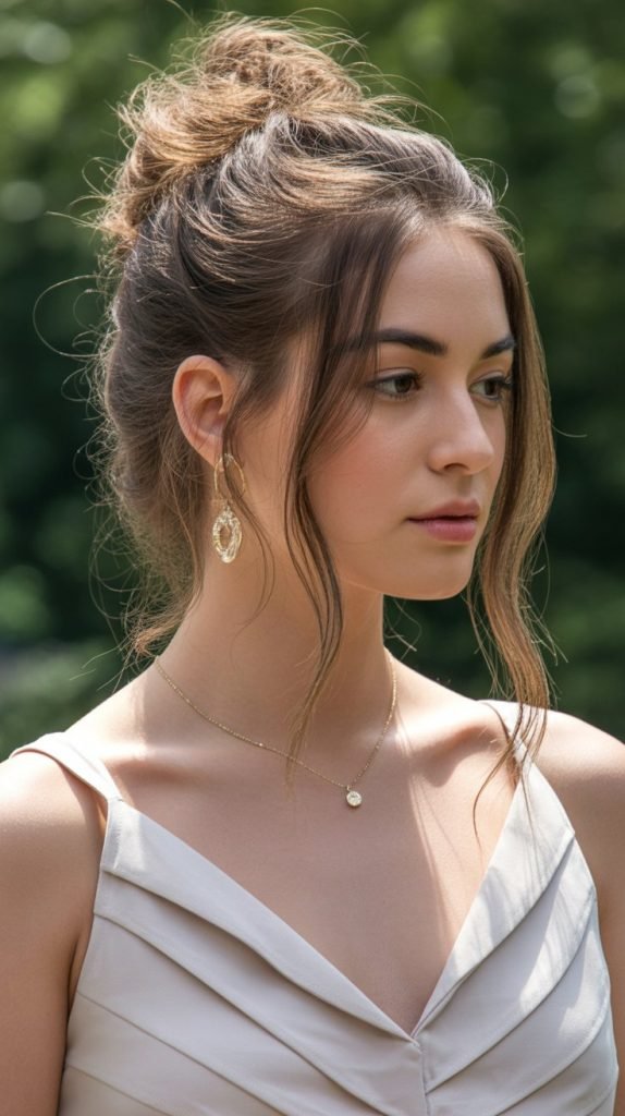 Textured Messy Half-Up Bun