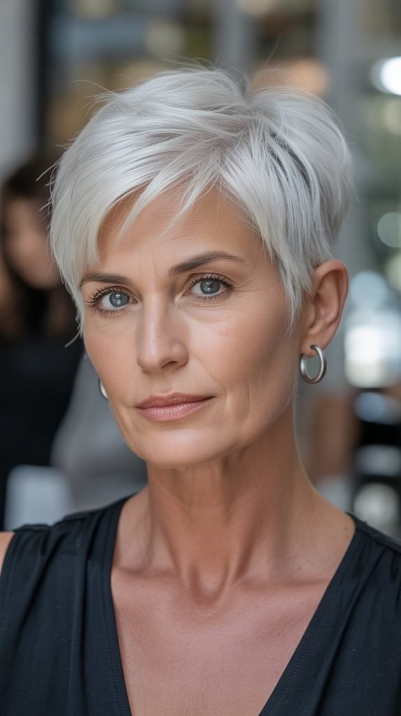 Graphite Lowlights with White Hair