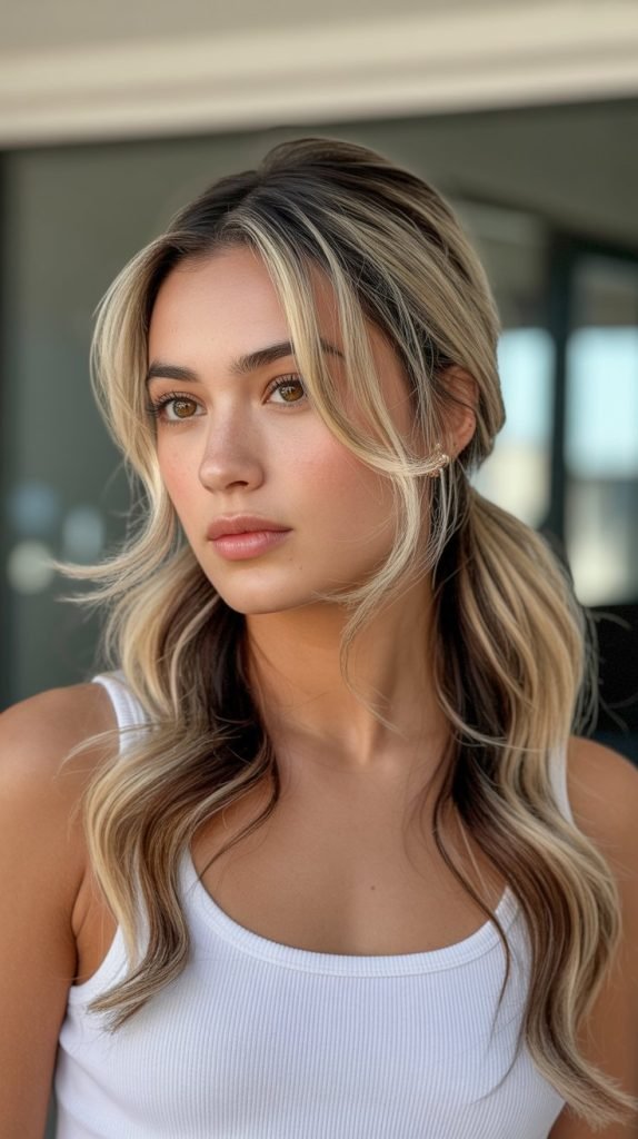  Ponytail with Vanilla Blonde and Cognac Lowlights