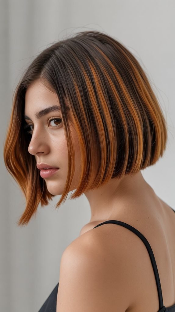  Blunt Cut with Caramel Ends