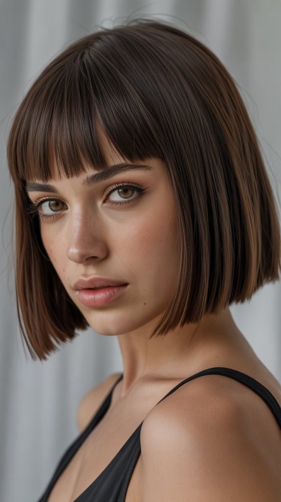  The Blunt Bob with Straight-Across Bangs