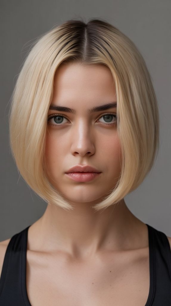Blunt Bob with Center Part