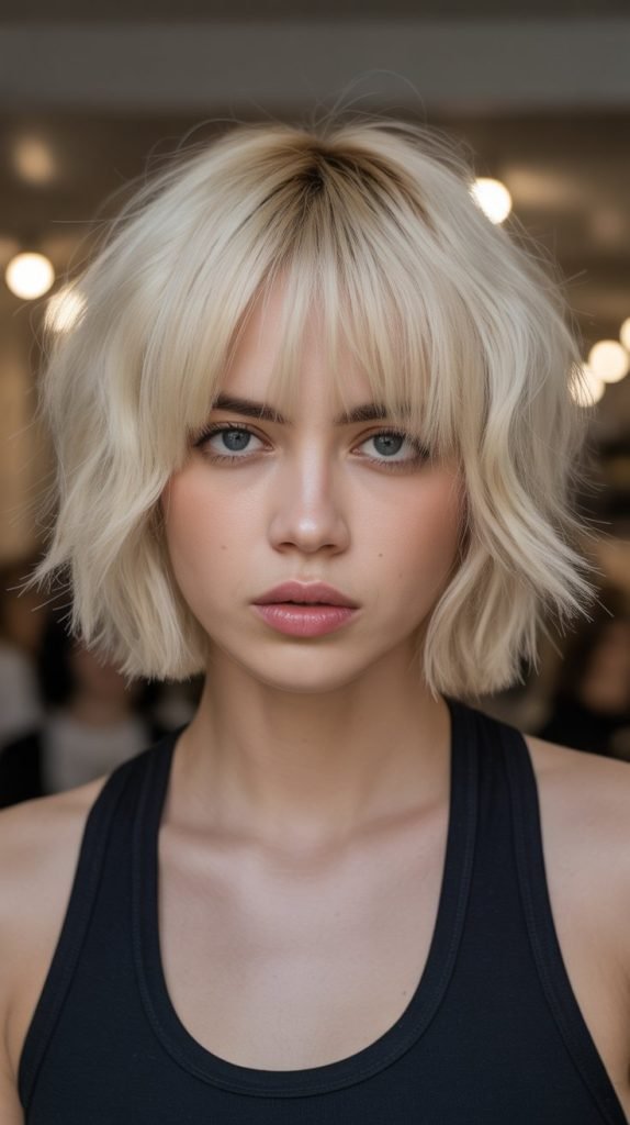 Choppy Bob with Blunt Bangs