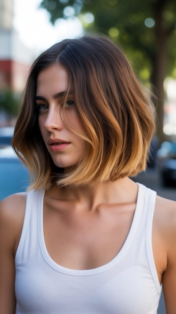 Classic Bob with Honey-Caramel Ombré