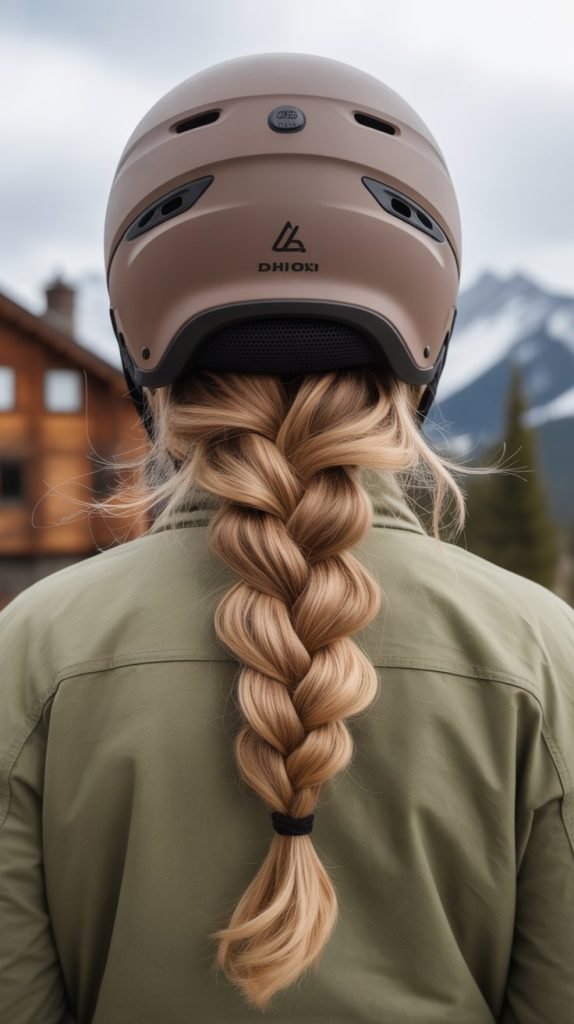  Dutch Braid into Messy Bun