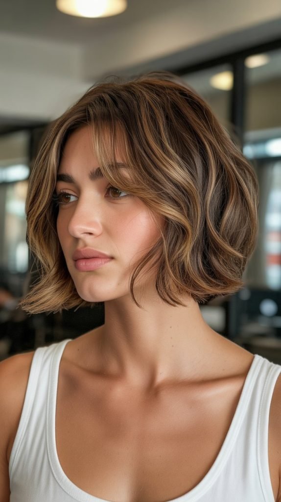 Layered Bob with Side-Swept Fringe