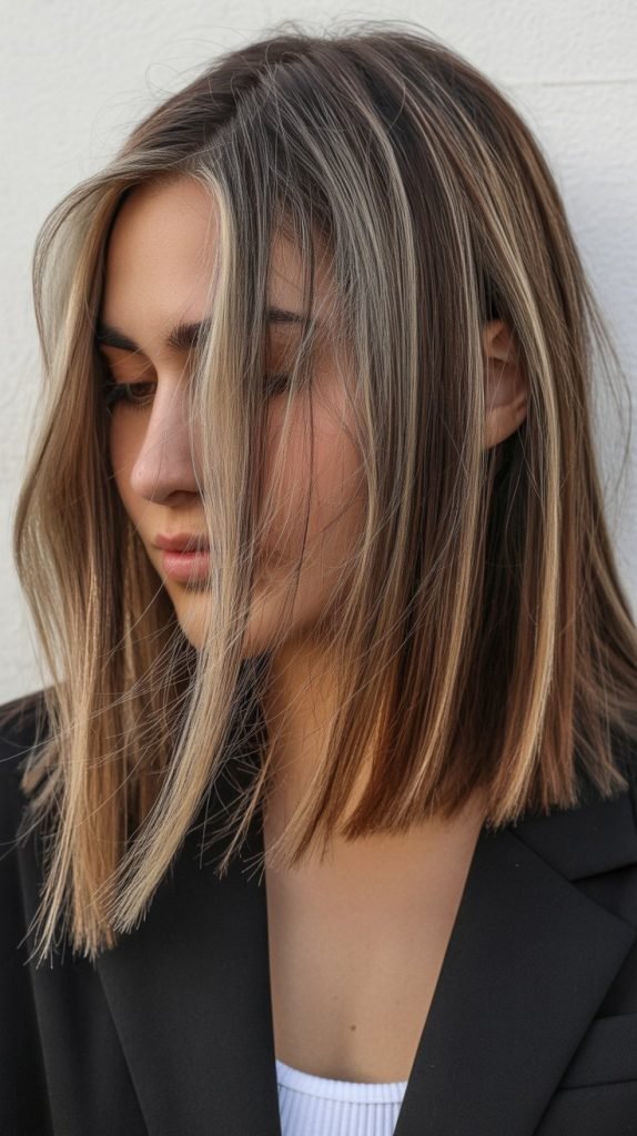 Long Bob with Peek-a-Boo Highlights