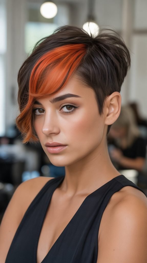 Pixie with Caramel Mohawk Strip