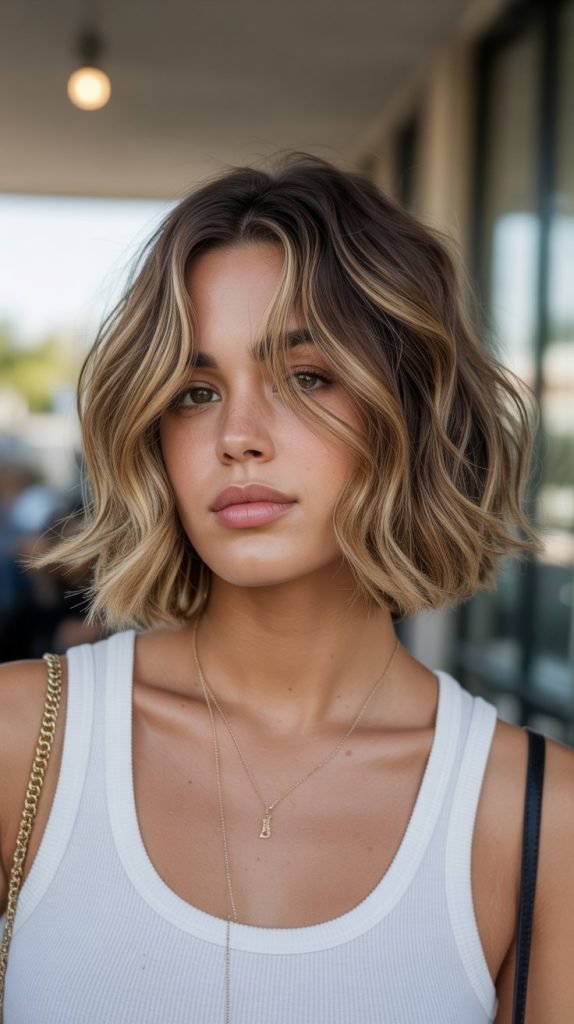 Wavy Bob with Highlights