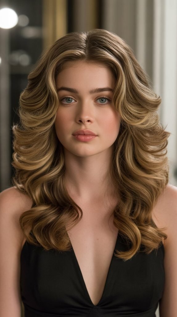 Voluminous Curls with Long Layers