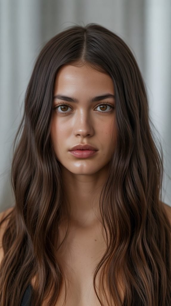 Middle Part with Straight Hair