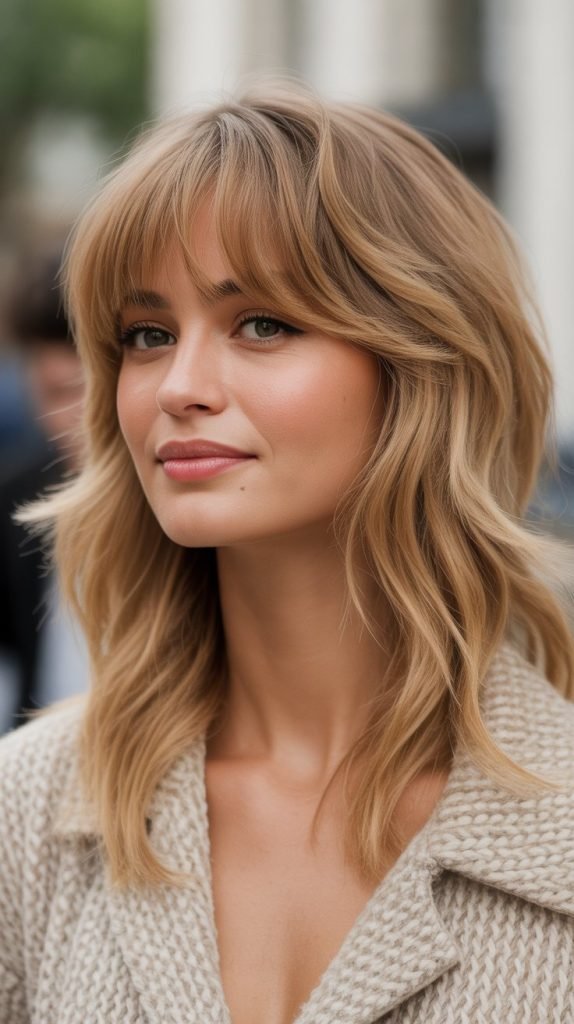  Shaggy Midi with Bardot-Style Bangs